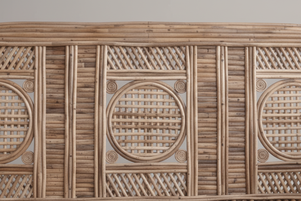 The Medallion Weave Rattan couch