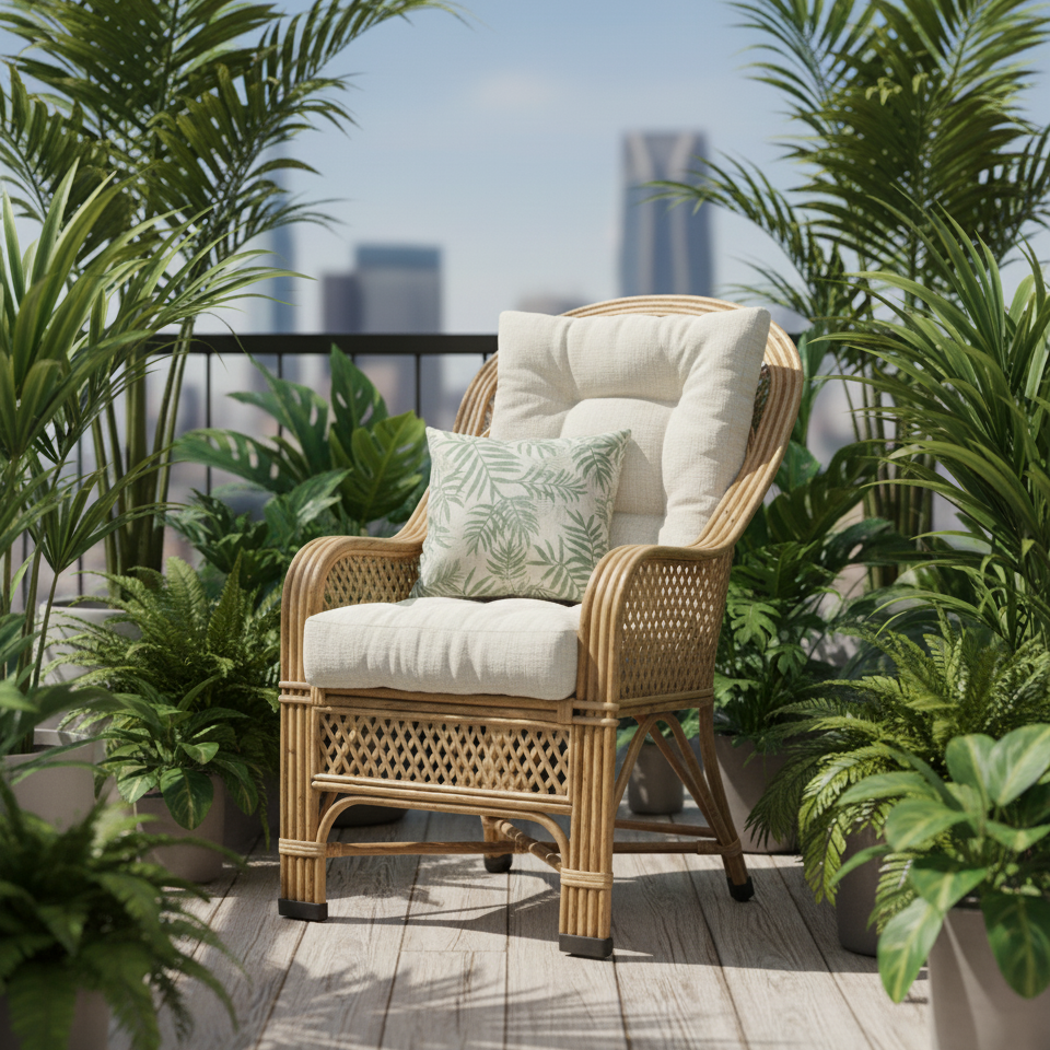 Heritage Weave Indian Cane Armchair
