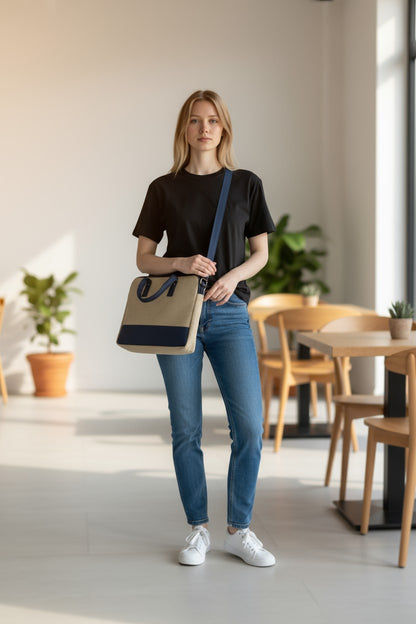Minimalist Jute Laptop Bag – Perfect Balance of Elegance & Everyday Utility