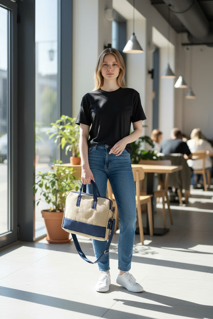 Minimalist Jute Laptop Bag – Perfect Balance of Elegance & Everyday Utility