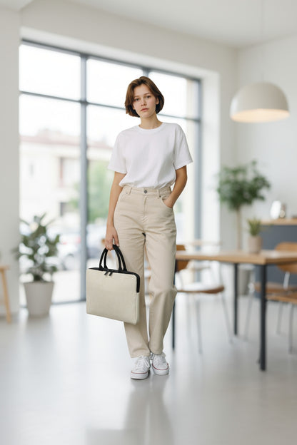 Classic Jute Laptop Bag – Carry Work Essentials in Style & Comfort