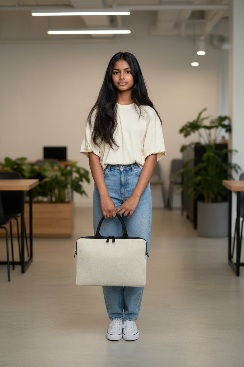 Classic Jute Laptop Bag – Carry Work Essentials in Style & Comfort