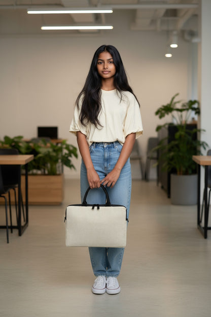Classic Jute Laptop Bag – Carry Work Essentials in Style & Comfort