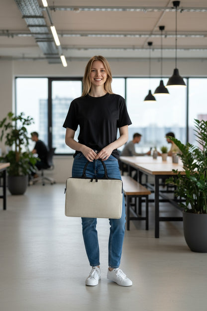 Classic Jute Laptop Bag – Carry Work Essentials in Style & Comfort
