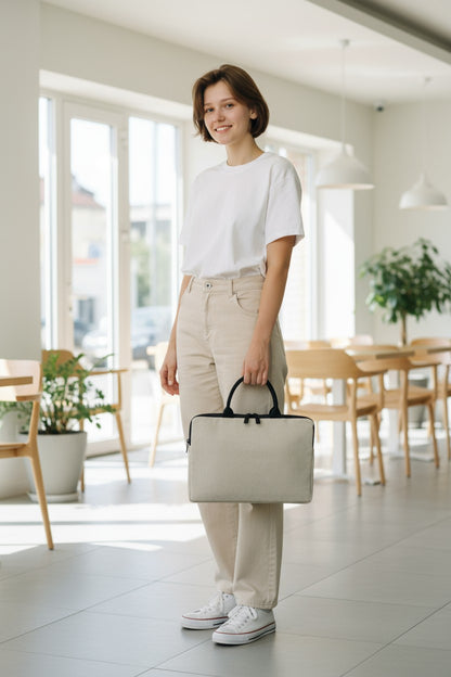 Classic Jute Laptop Bag – Carry Work Essentials in Style & Comfort