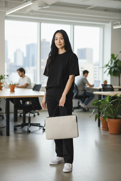 Classic Jute Laptop Bag – Carry Work Essentials in Style & Comfort