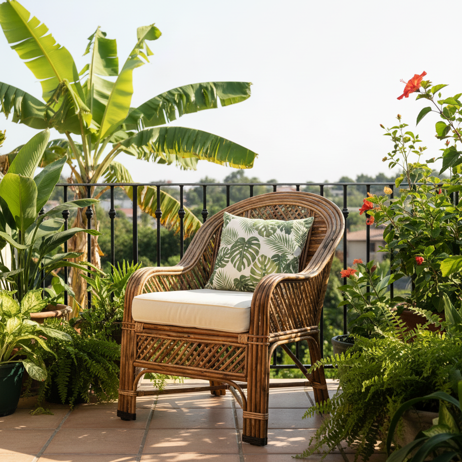 Heart Lattice Wicker Lounge Chair