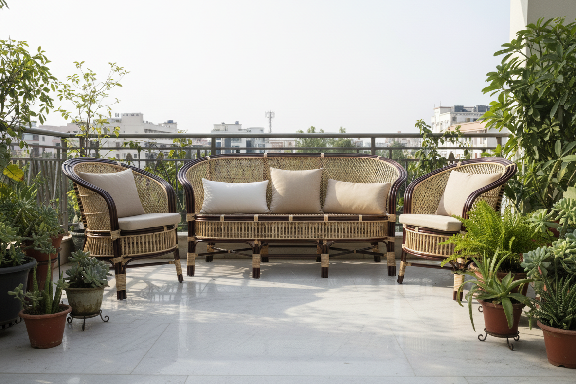 The Mahogany Edge Wicker Lounge Set