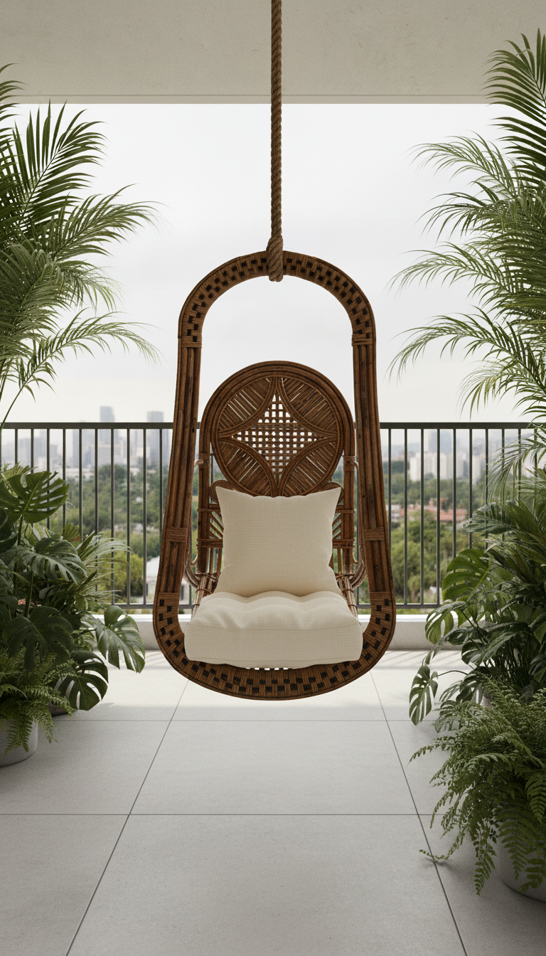 Handwoven Rattan Hanging Chair
