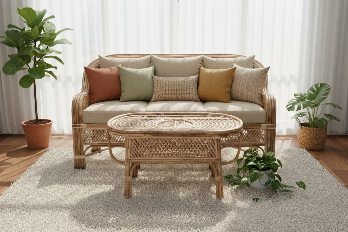 The Coastal Circle-Weave Living Set