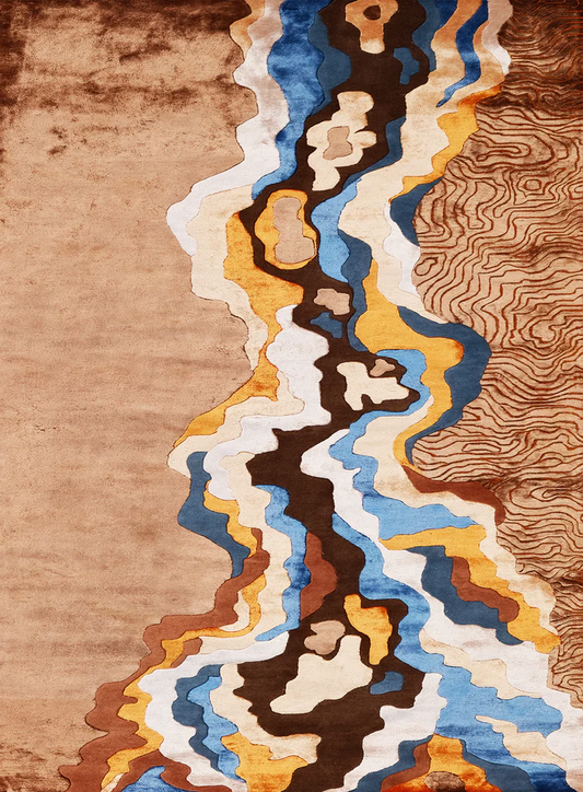 Brown Multicolor Luxury Design Hand-Tufted Rug-Bisha Rugs