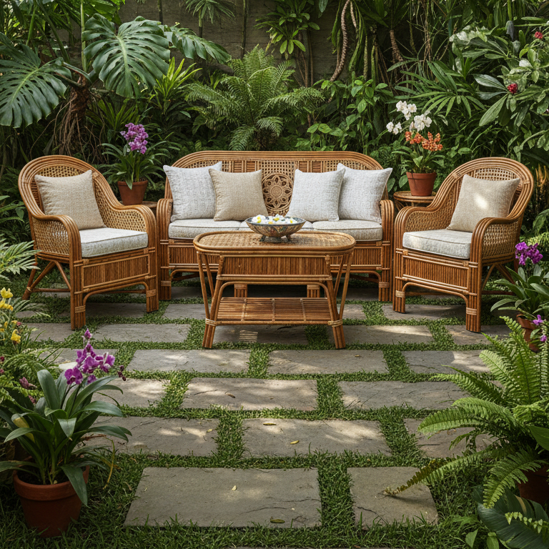 Monaco Floral Weave Lounge Suite