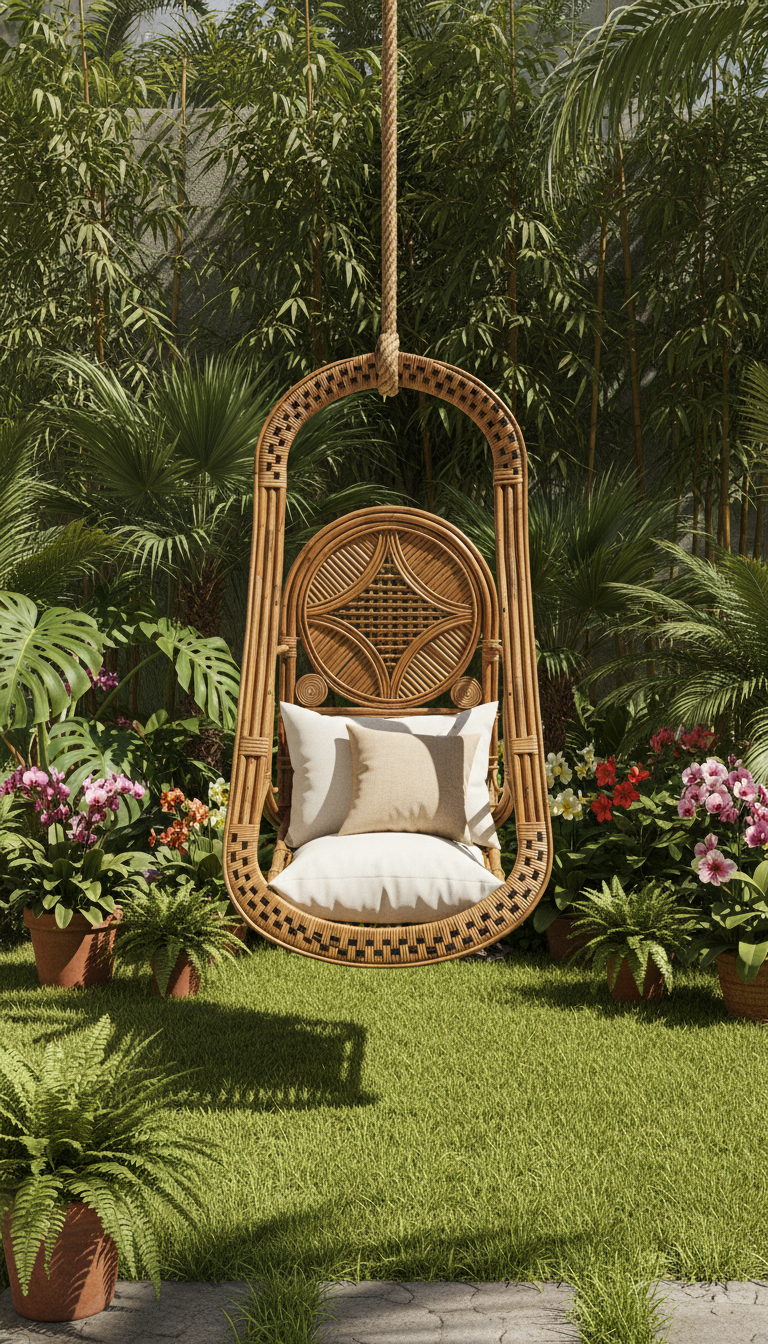 Handwoven Rattan Hanging Chair