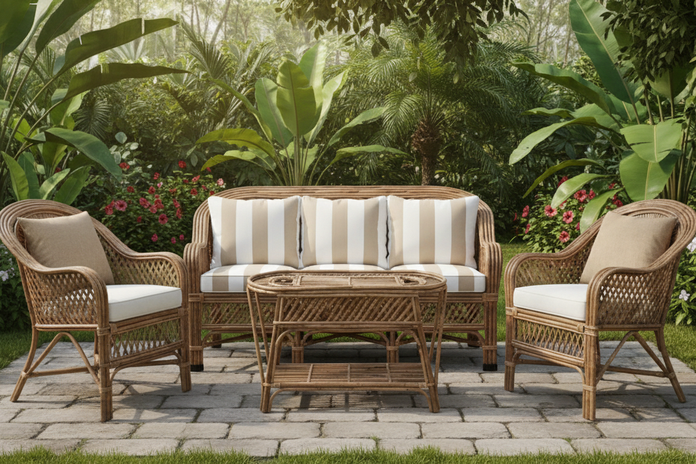 The Peacock Fan Wicker Lounge Set
