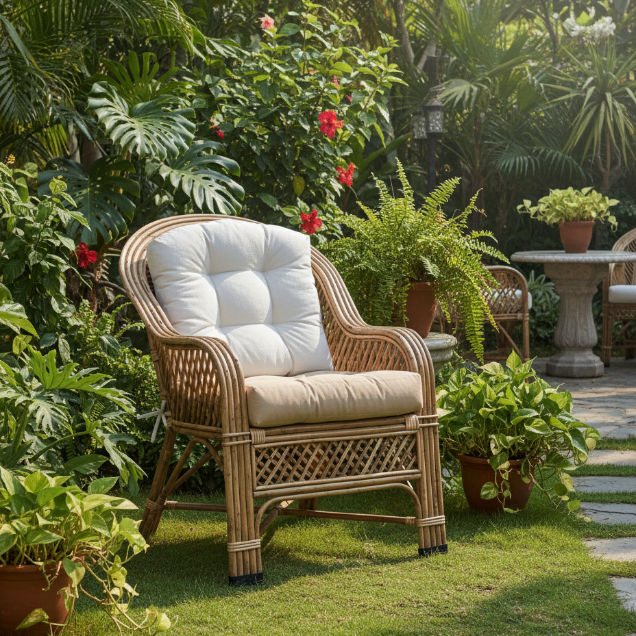Heart Lattice Wicker Lounge Chair
