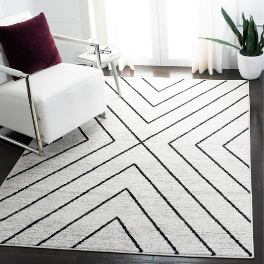 Black and White Line Classic Tufted Carpet