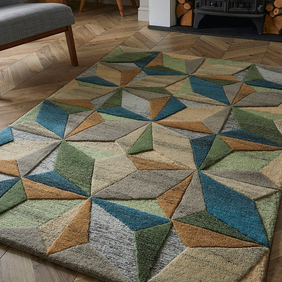Lilianna Modern Embossed Geometric Hand-Tufted Rug -Bisha Rugs