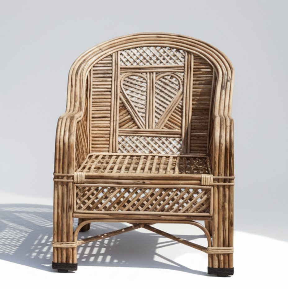 Heart Lattice Wicker Lounge Chair