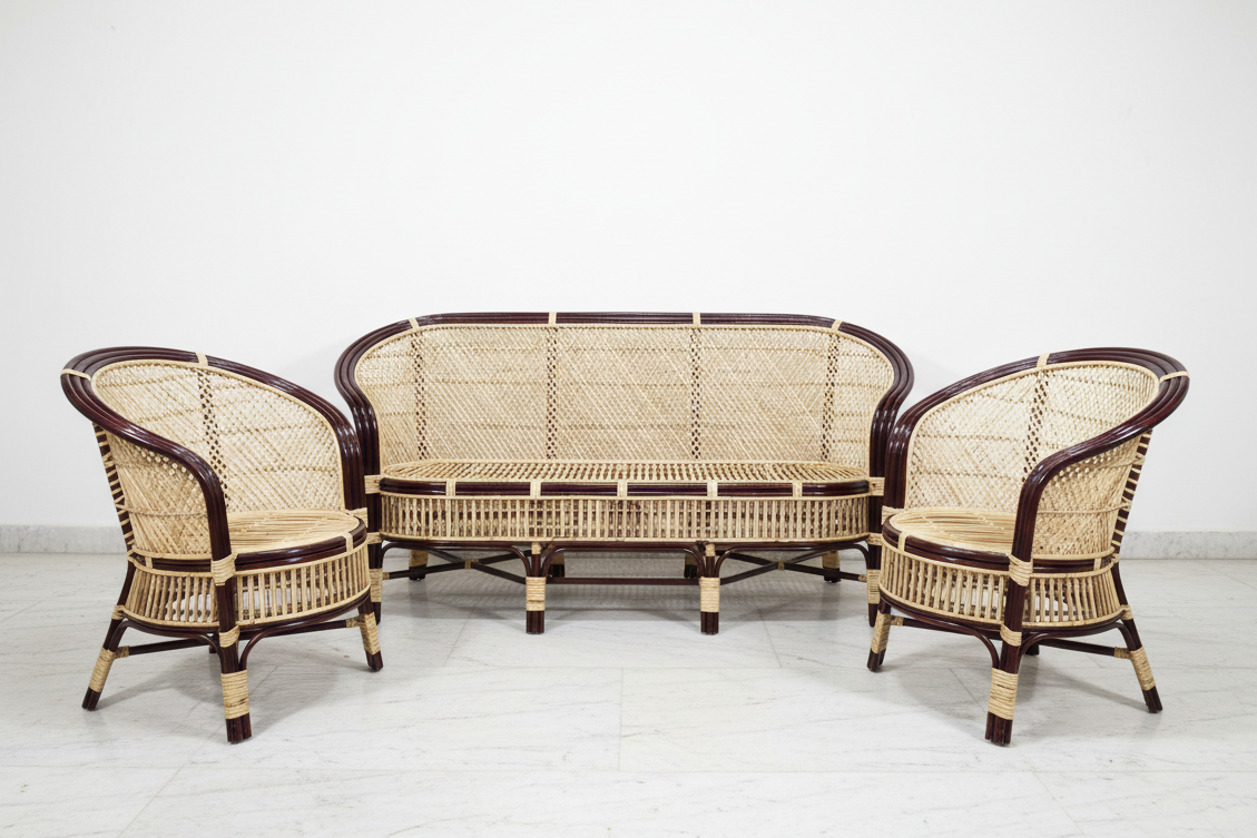 The Mahogany Edge Wicker Lounge Set