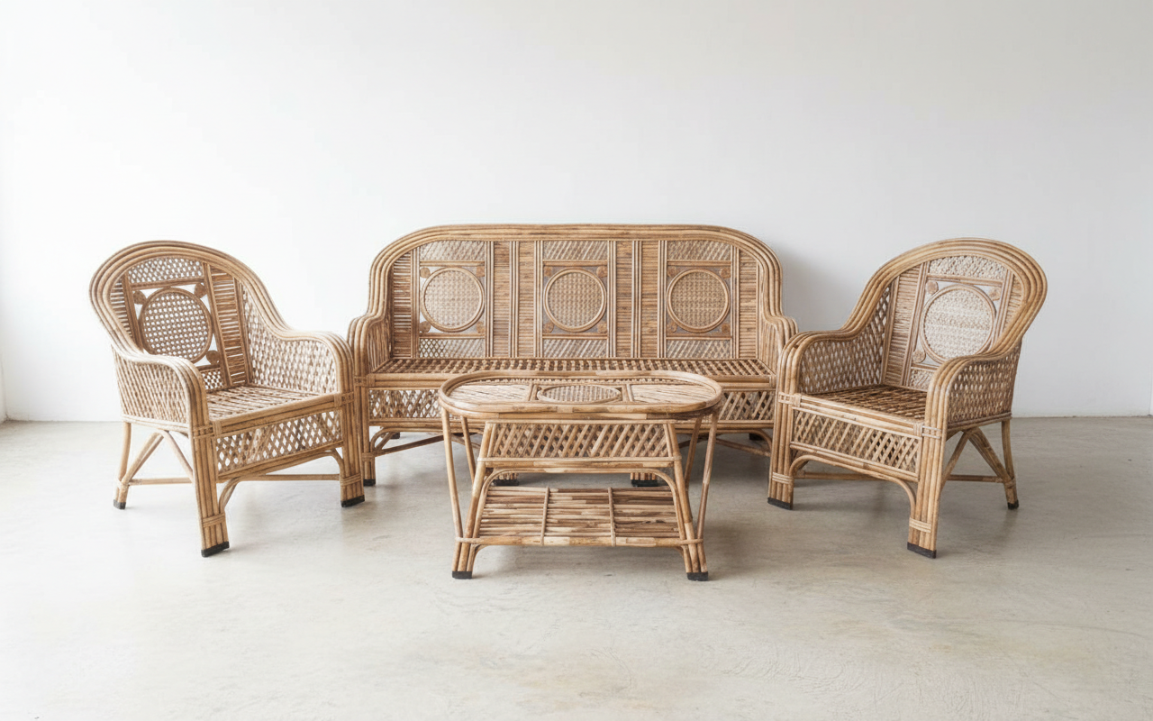 The Heritage Circle-Back Wicker Lounge