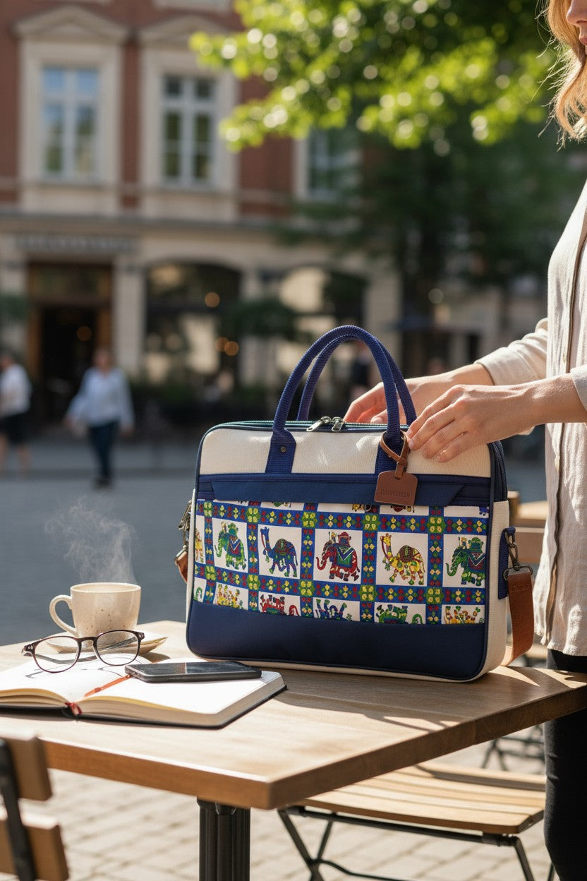 Contemporary Art Print Laptop Bag - Ancient Art, Modern Professional