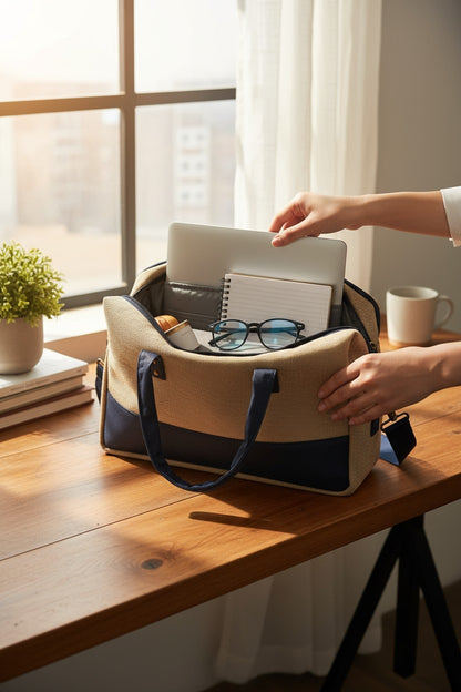 Minimalist Jute Laptop Bag – Perfect Balance of Elegance & Everyday Utility