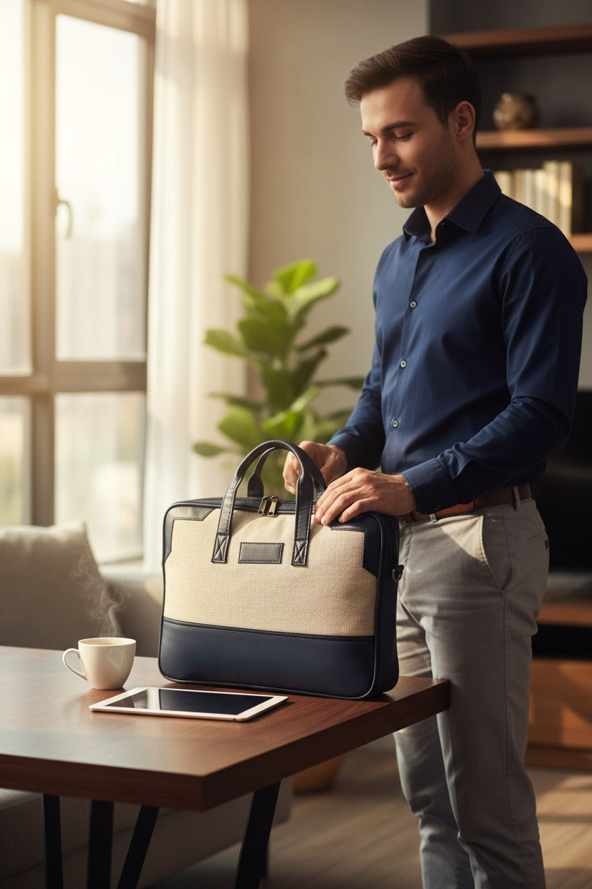 Eco-Friendly Jute Laptop Bag - Sustainable Protection for Your Tech