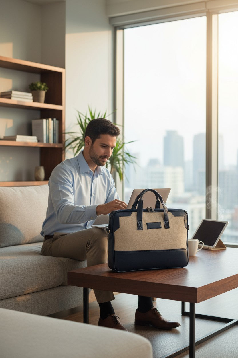 Eco-Friendly Jute Laptop Bag - Sustainable Protection for Your Tech