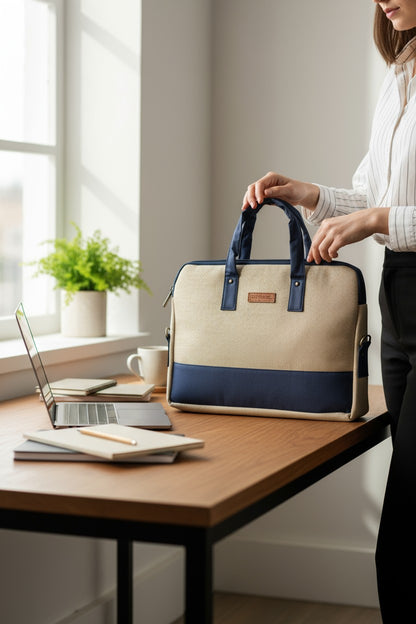 Minimalist Jute Laptop Bag – Perfect Balance of Elegance & Everyday Utility