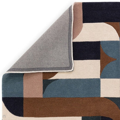 Klotski Geometrical  Rug For living room in Multicolor -Bisha Rugs