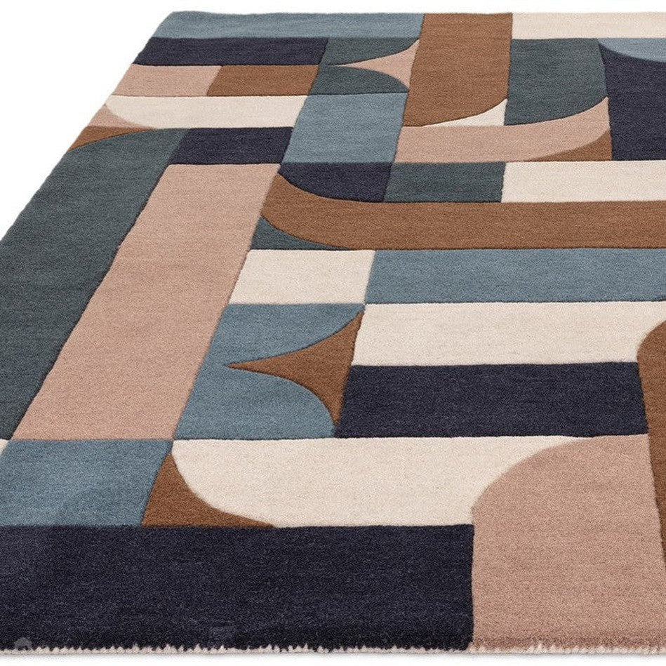 Klotski Geometrical  Rug For living room in Multicolor -Bisha Rugs