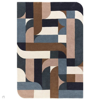 Klotski Geometrical  Rug For living room in Multicolor -Bisha Rugs