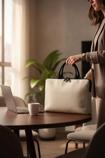 Classic Jute Laptop Bag – Carry Work Essentials in Style & Comfort