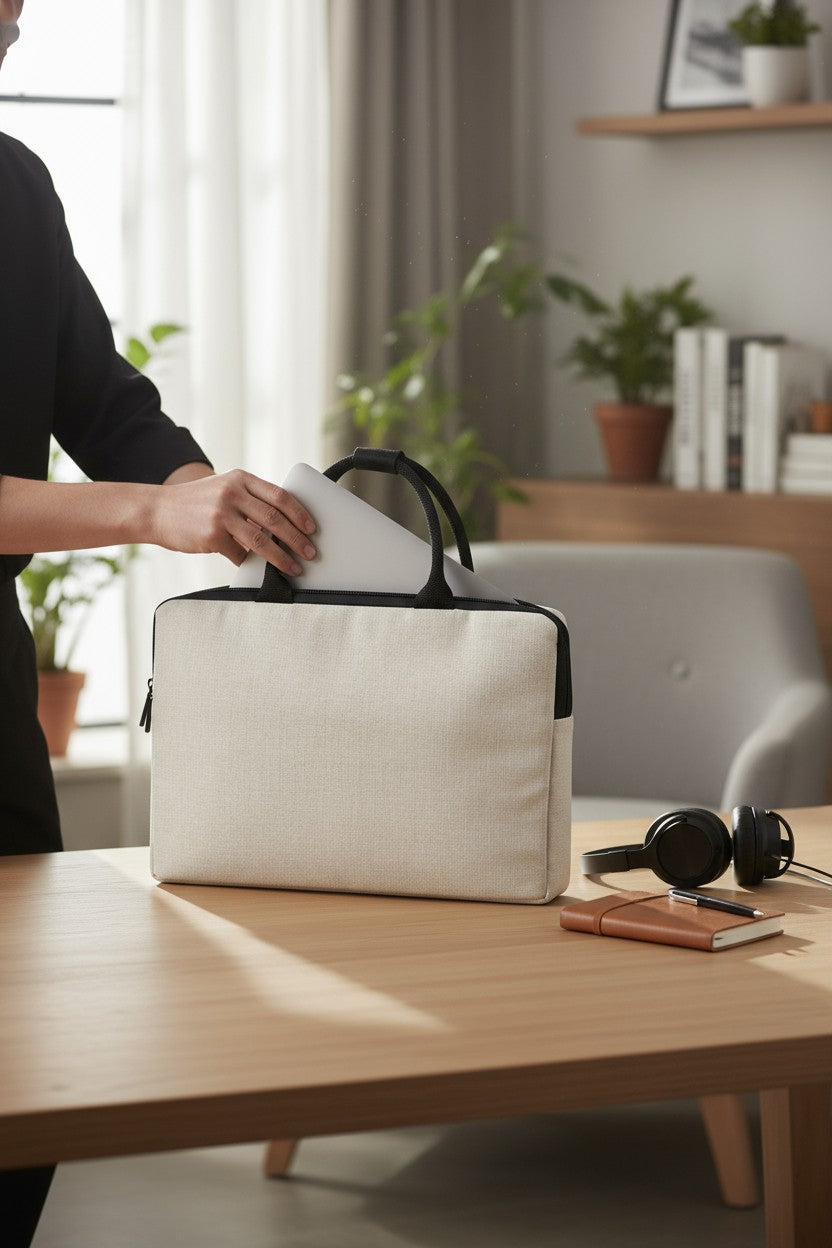 Classic Jute Laptop Bag – Carry Work Essentials in Style & Comfort