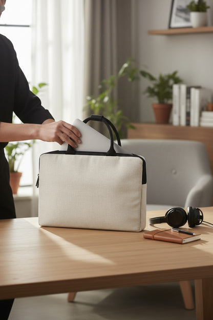 Classic Jute Laptop Bag – Carry Work Essentials in Style & Comfort