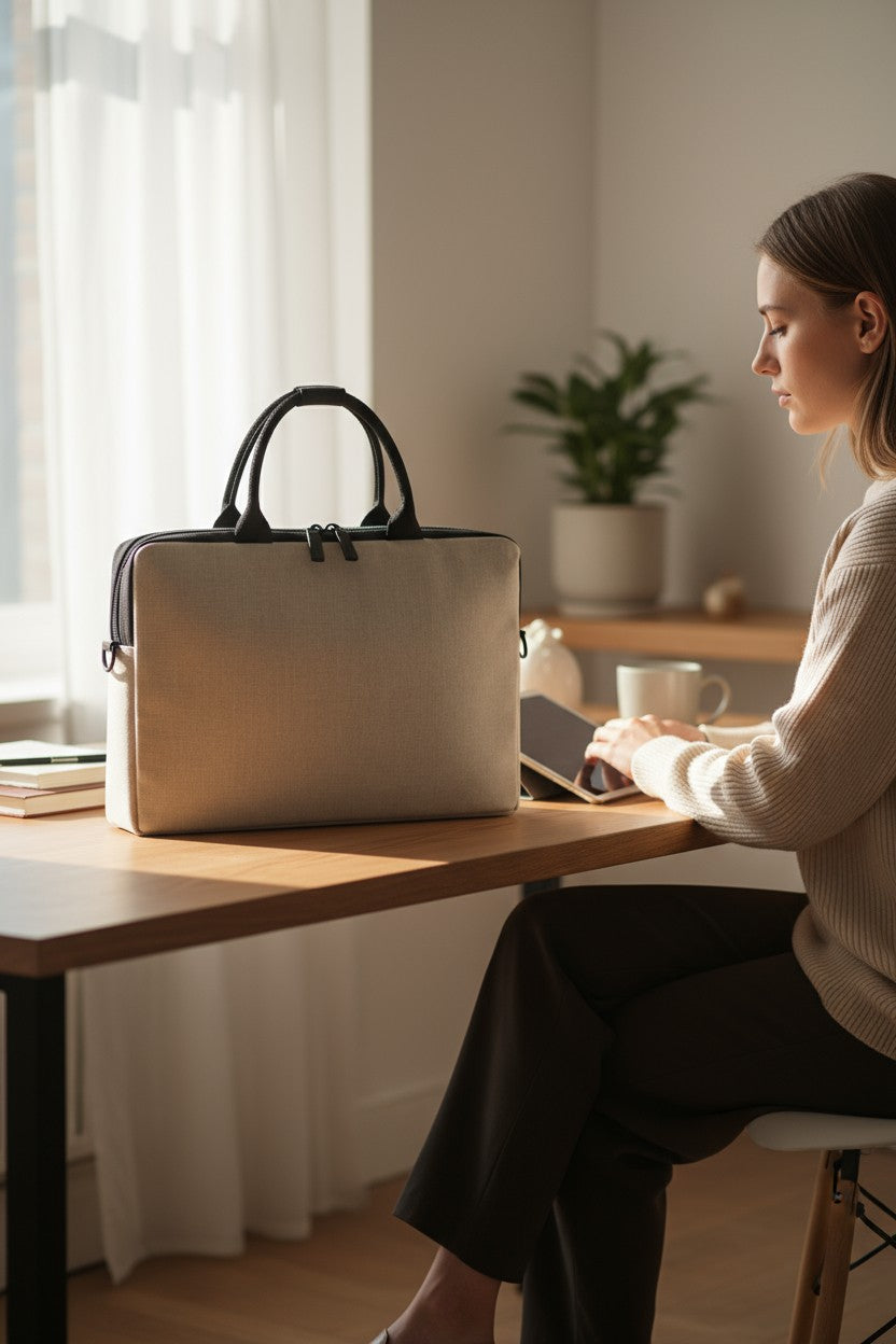 Classic Jute Laptop Bag – Carry Work Essentials in Style & Comfort