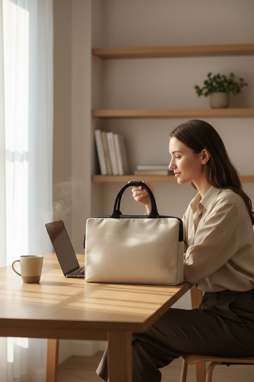 Classic Jute Laptop Bag – Carry Work Essentials in Style & Comfort