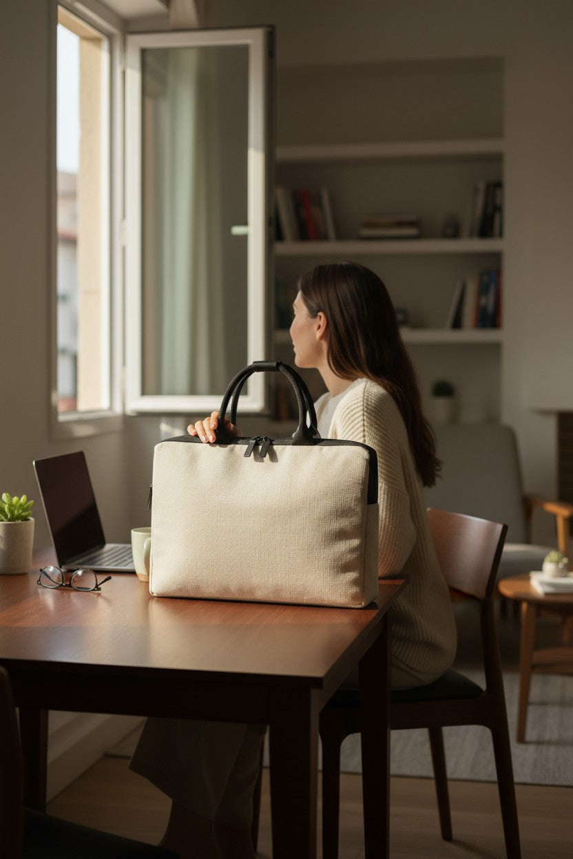 Classic Jute Laptop Bag – Carry Work Essentials in Style & Comfort