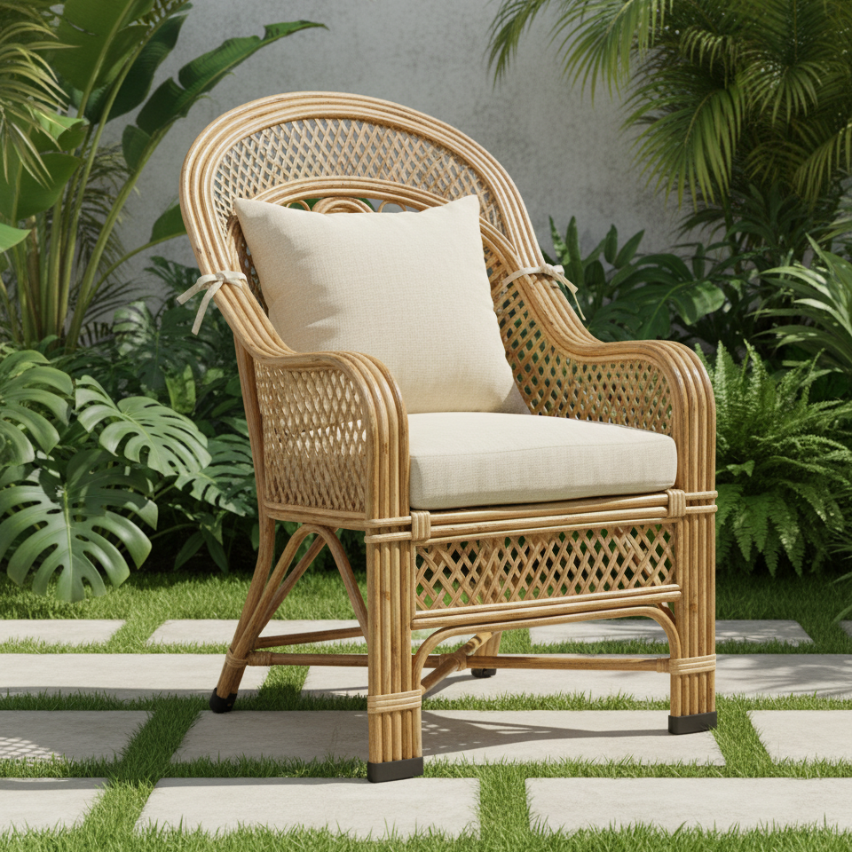 Heritage Weave Indian Cane Armchair