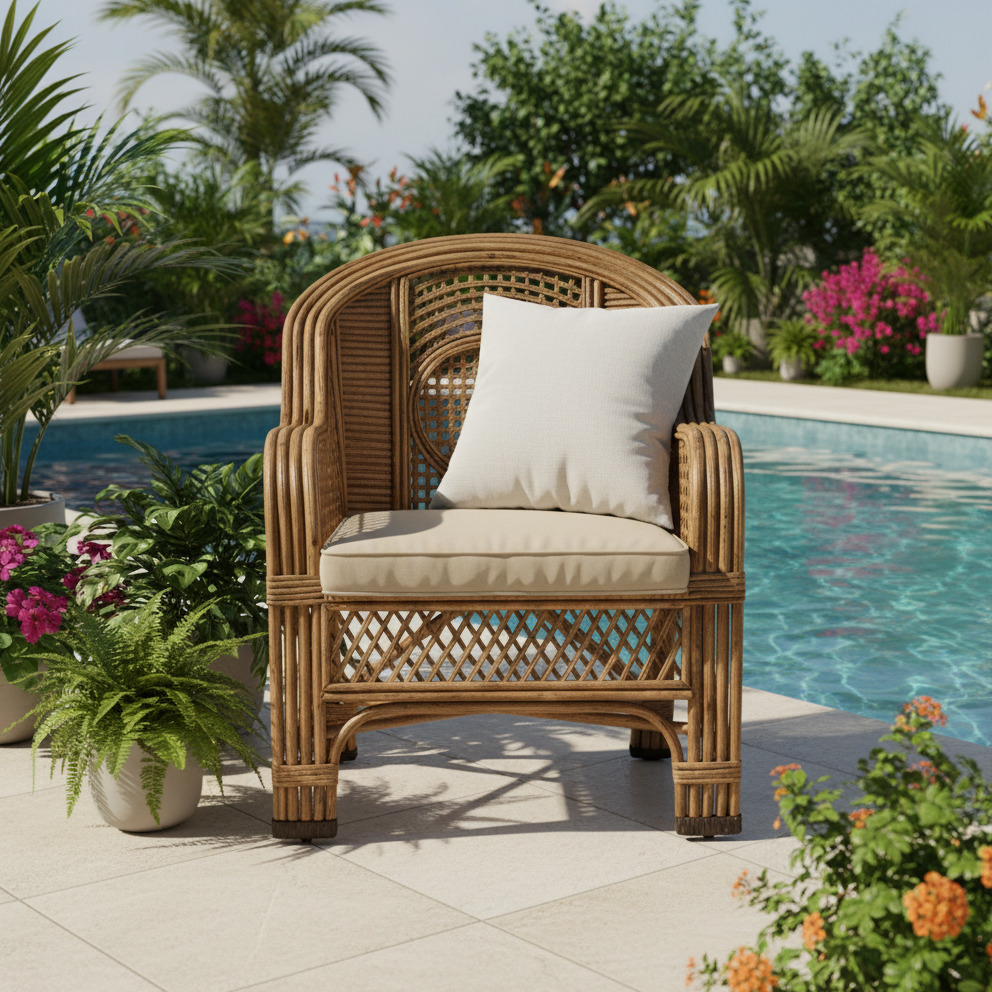 The Geometric Motif Barrel Chair