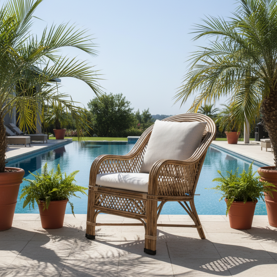 Heart Lattice Wicker Lounge Chair