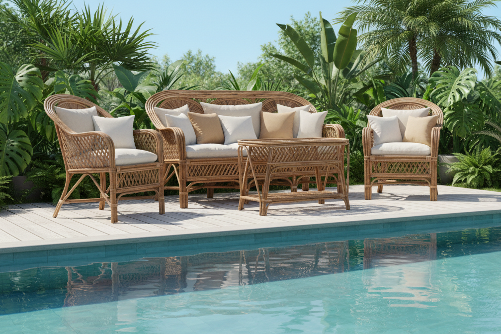 The Peacock Fan Wicker Lounge Set