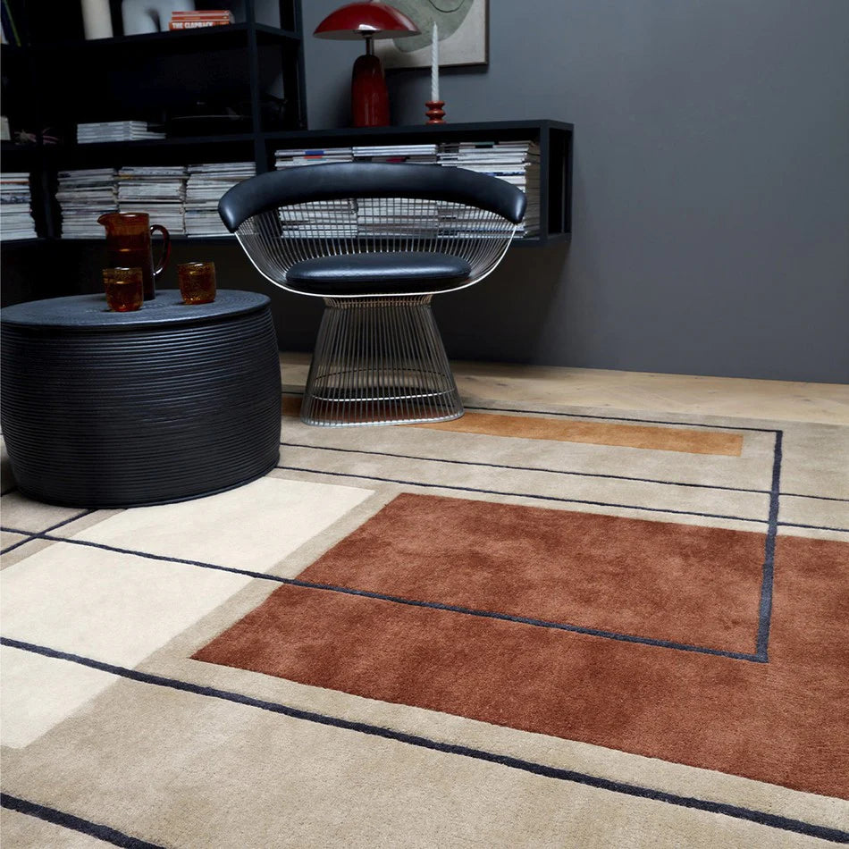 Outline Modern Geometric Hand-Tufted Rug -Bisha Rugs