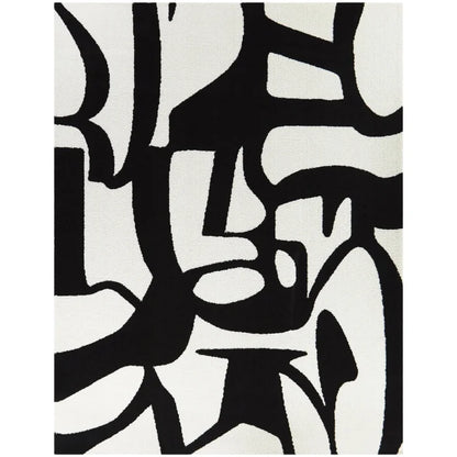Black and White Geomatrical Design Rug