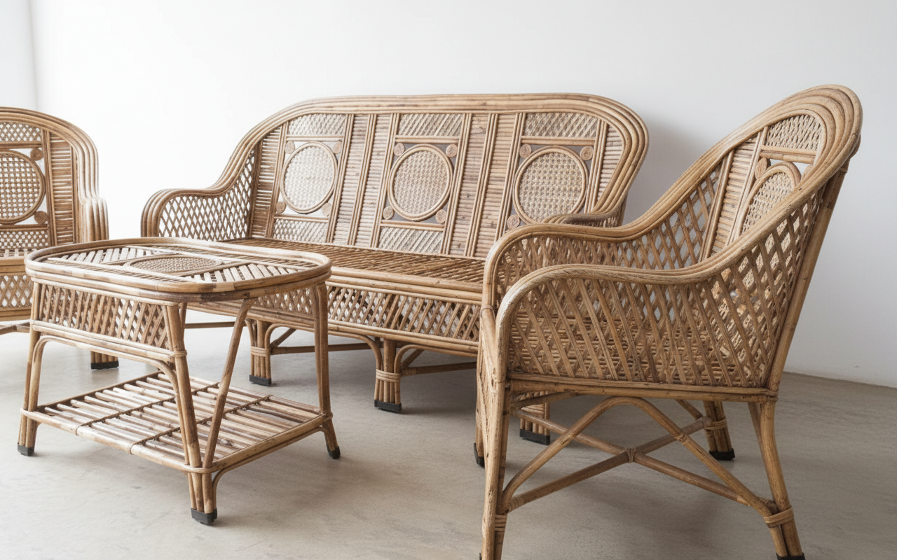 The Heritage Circle-Back Wicker Lounge