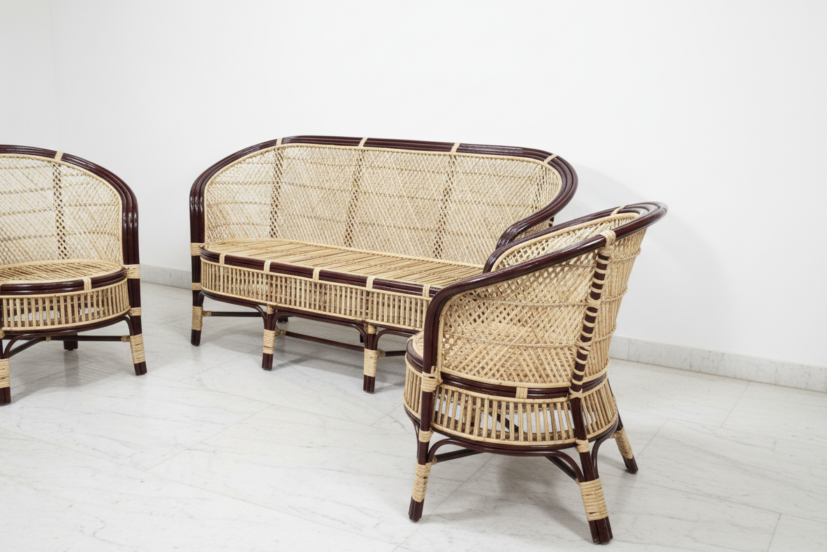 The Mahogany Edge Wicker Lounge Set