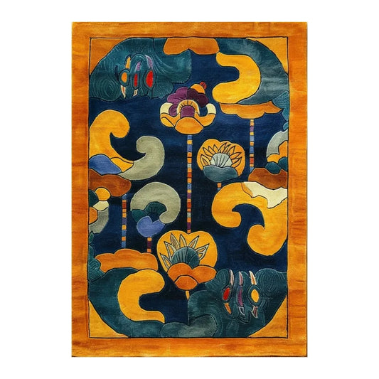 Tibetan Tapestry Tufted Wool Rug -Bisha Rugs