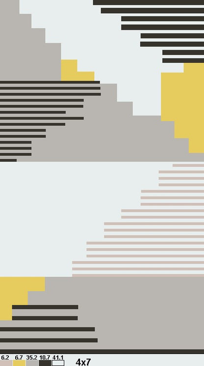 Yellow and Gray Color Classic Design Rug