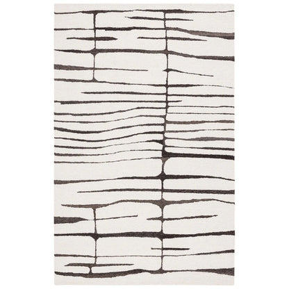 White and Brown Modern Design Rug-BIsha Rugs