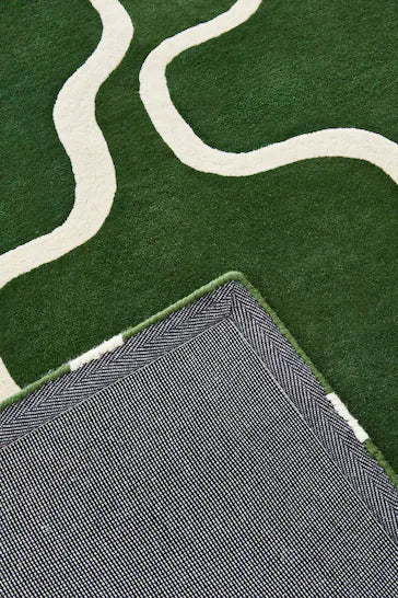 Classic Green & White Design Hand-Tufted Rug-Bisha Rugs